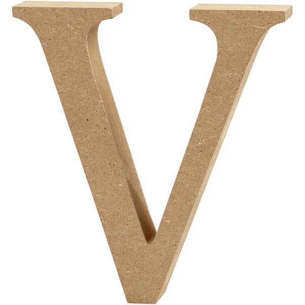 Träbokstäver V 13 cm MDF 1 st