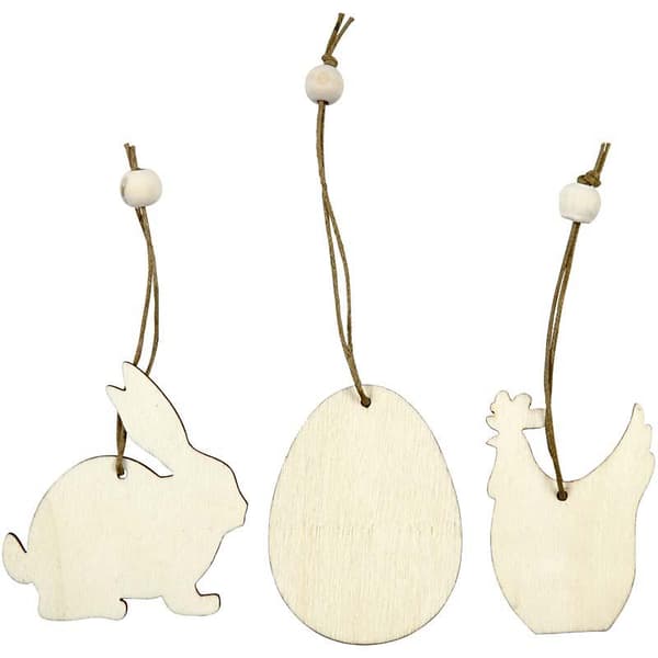 Trädekoration Kanin/Ägg/Höna 6 cm 9-pack