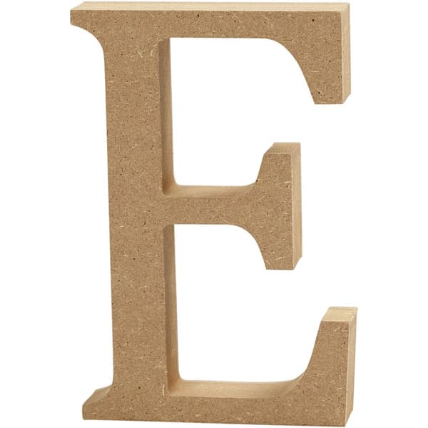 Bokstav, E, H: 13 cm, tykkelse 2 cm, 1 stk.