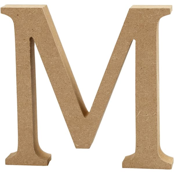 Träbokstäver M 13 cm MDF 1 st