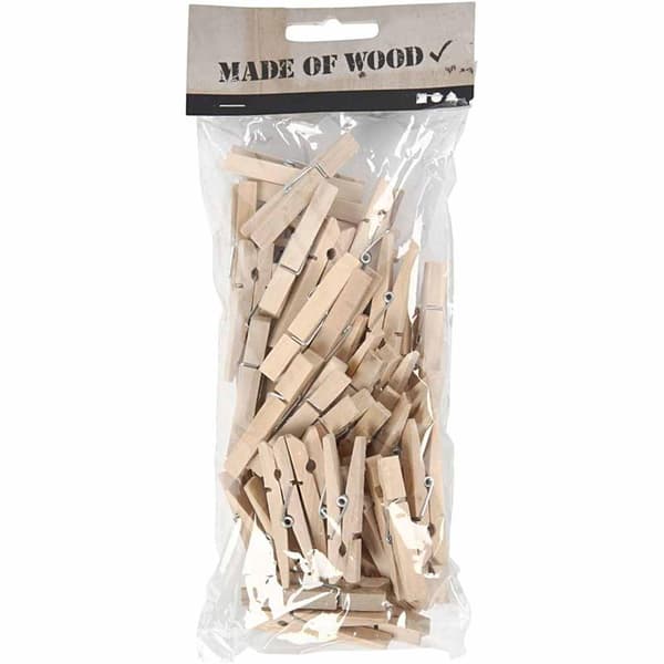 Klädnypor i Björk 4,8 cm 50-pack