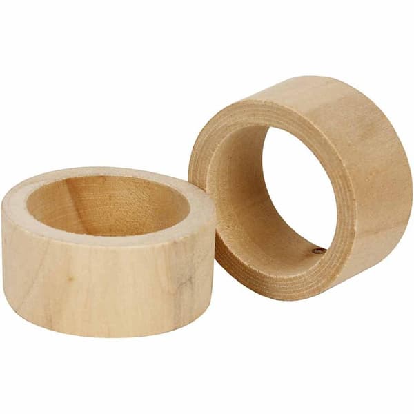 Servettringar av Trä 35x20 mm Furu 6 st