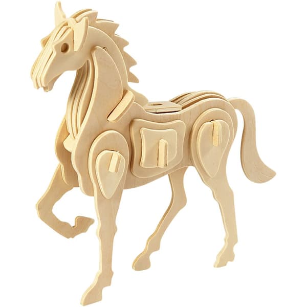 3D konstruksjonsfigur, hest, str. 18x4,5x16 cm, 1 stk.
