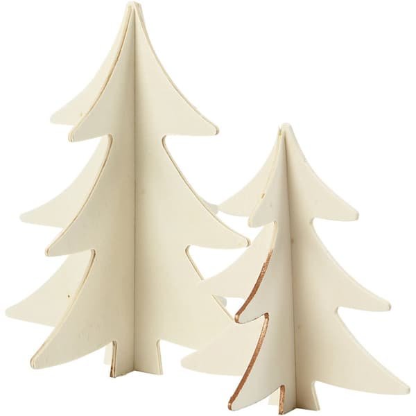 Julgranar i trä 13 + 18 cm 2-pack