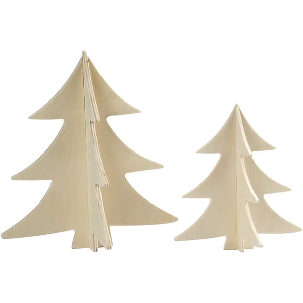 3D juletre, H: 13+18 cm, 2 stk./ 1 pk.
