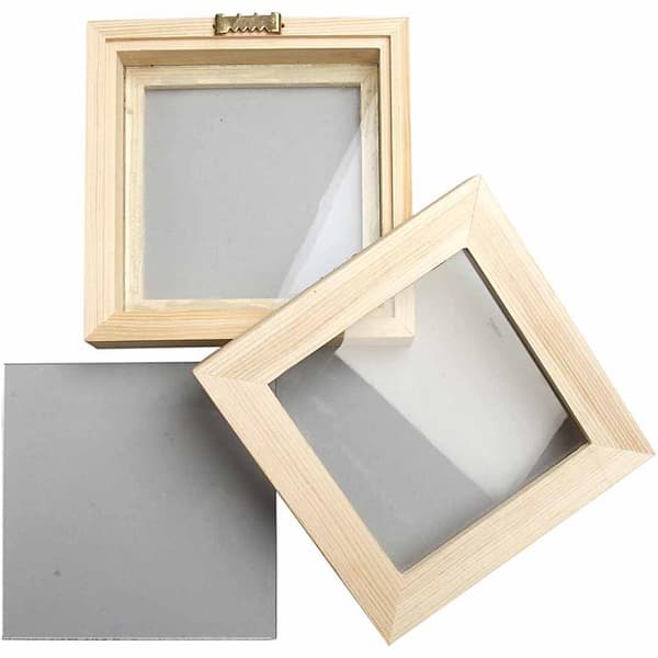 3D ramme med glas, D: 2,5 cm, str. 12,3x12,3 cm, 1 stk.