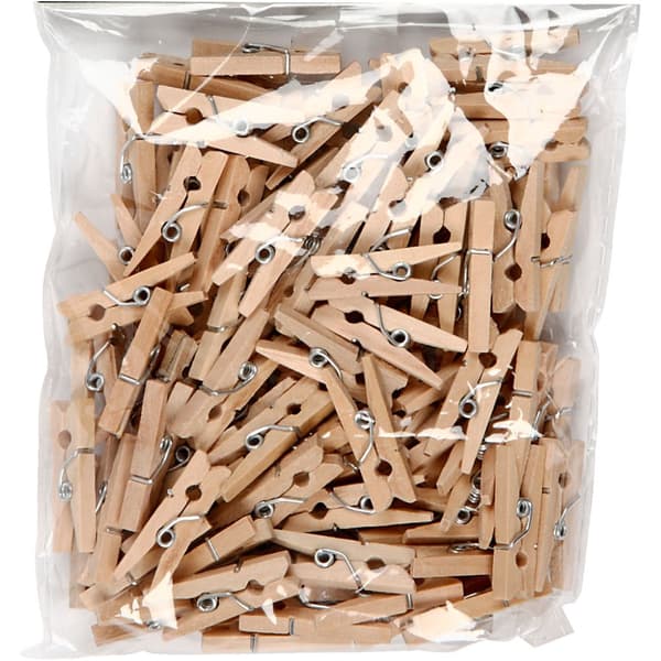 Tøjklemmer, L: 25 mm, B: 3 mm, 100 stk./ 1 pk.