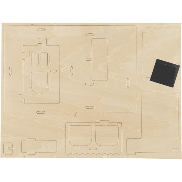 3D Konstruktionsfigur, Hus med veranda, str. 22,5x16x17,5, 1 stk.