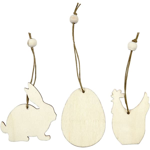 Trädekorationer - Kanin - Ägg - Höna - stl. 6 cm - 200 st