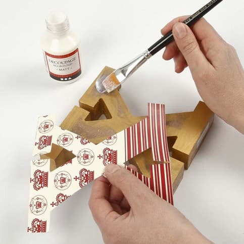 Ljusstake i MDF - X-Mas - 14.5 cm - 4 delar