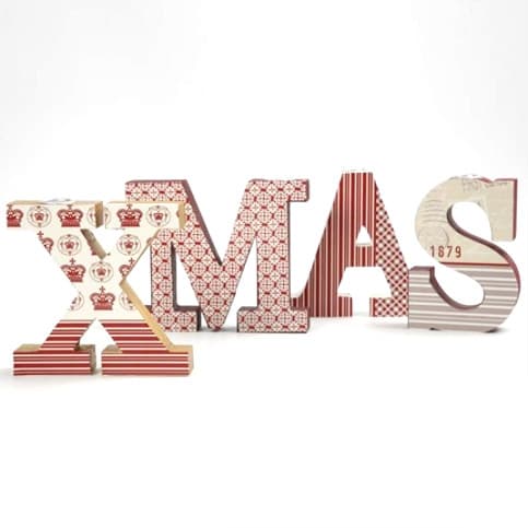 Ljusstake i MDF - X-Mas - 14.5 cm - 4 delar