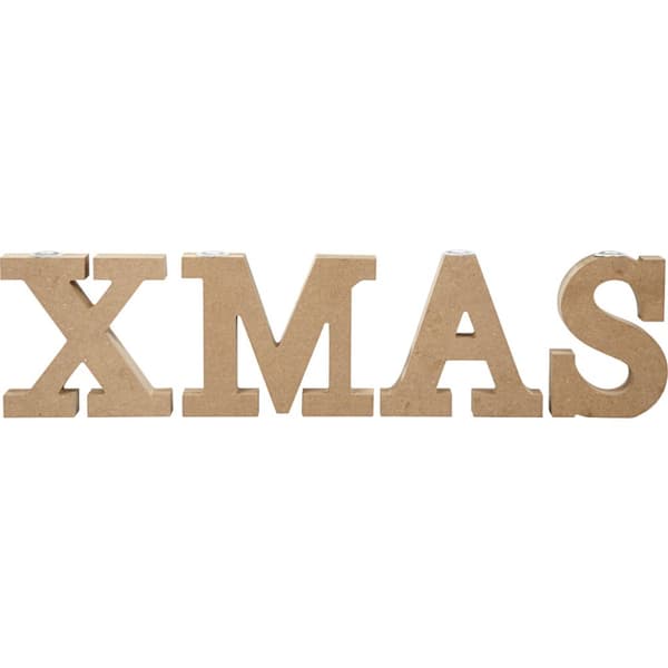 Ljusstake i MDF - X-Mas - 14.5 cm - 4 delar
