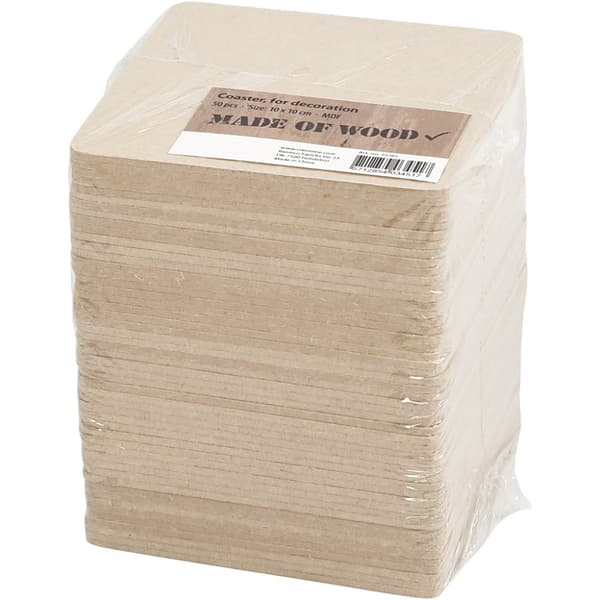 Bricka MDF - stl. 10x10 cm - 50 st