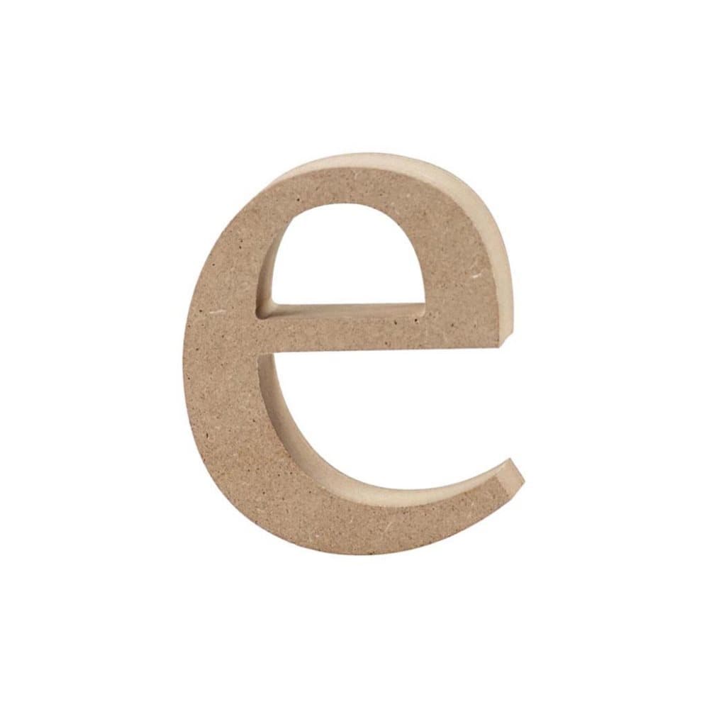 Bokstav - e - H: 8,4 cm - Tjocklek 2 cm - MDF