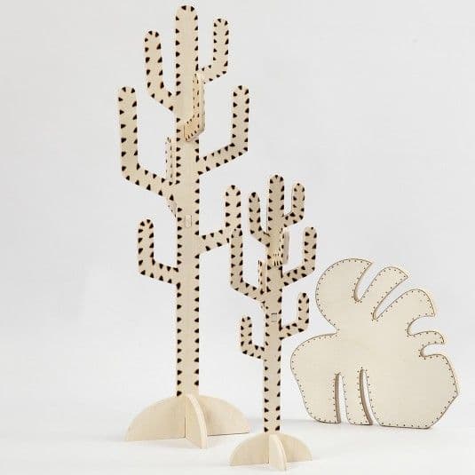 Kaktus - H: 60 cm - B: 18,5 cm - Plywood