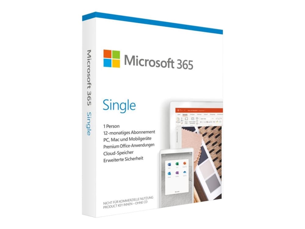 Microsoft 365 Personal - Boxpaket (1 år) - 1 person - medielös, P6 - Win, Mac, Android, iOS - tyska - Eurozon