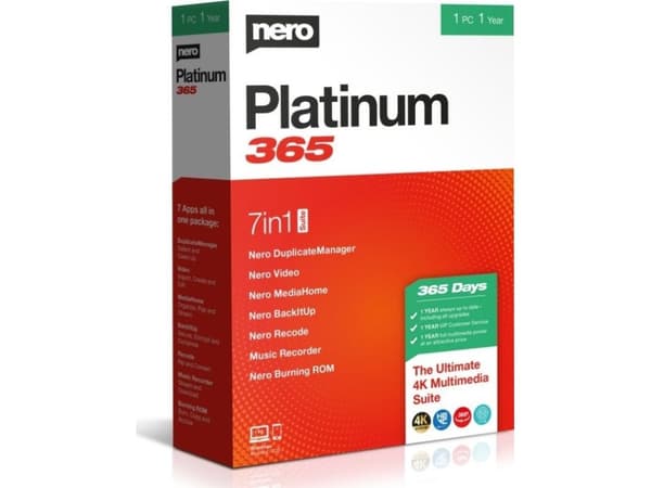 Nero Nero Platinum 365 programvara (årslicens)