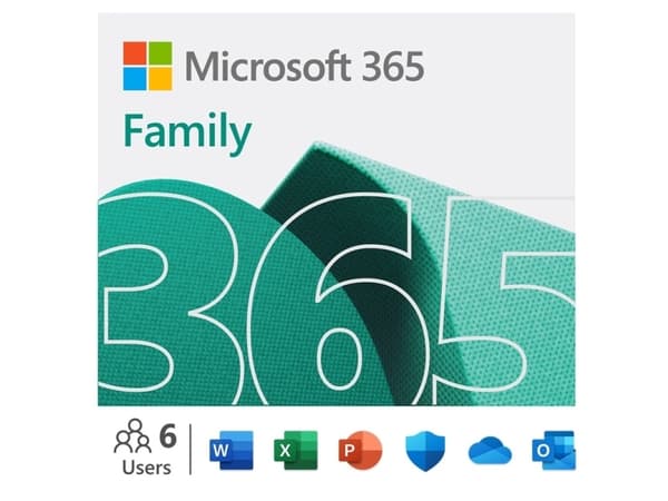 Microsoft 365 Family - Box-paketti (1 vuosi) - jopa 6 henkilöä - ilman mediaa, P10 - Win, Mac - Englanti - Euroalue