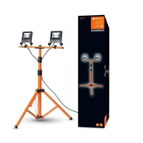 LED byggprojektor med OSRAM stativ - 2x20W=3400lm - Kallvit