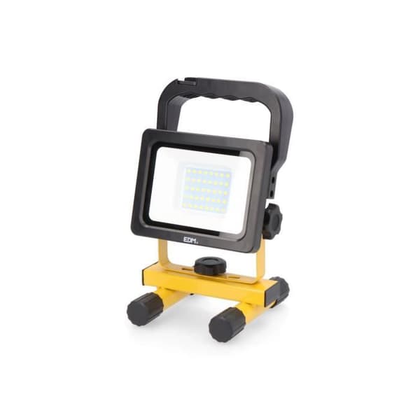 Uppladdningsbar led strålkastare 20w 2000lm 6500k Edm - GENERISK - Utomhus - Gul - Stål