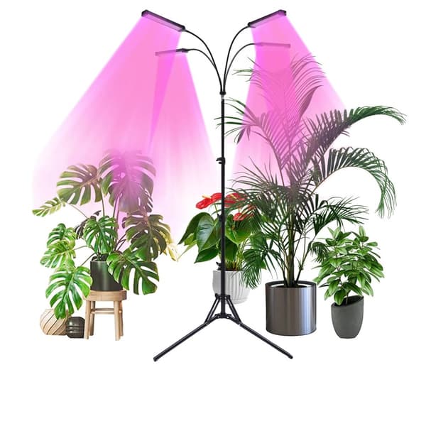 LED Plante Lampe, Justerbar Stativ med Fjernbetjening, Effektiv 30W Vækstlys,sort, EU, LED -chip