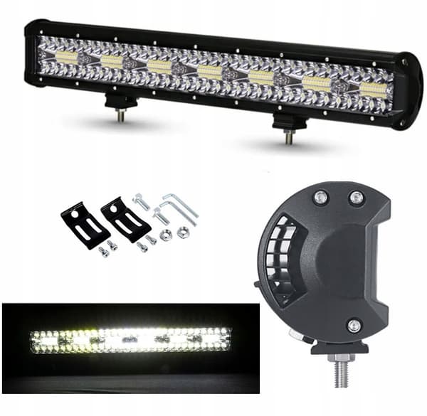 LED-PANEL ARBEJDSLAMPE MED BAR 52 cm 420W 12 24V CREE LANG RÆKKEVIDDE QUAD