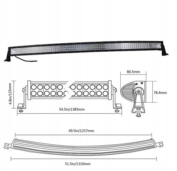 LED-PANEL ARBETSLAMPA HALOGEN 1500W 12-24V CREE för bil/lastbil