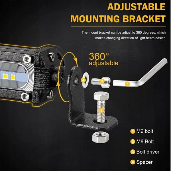 LED-LAMPA FÖR BIL TRAKTÖR LASTBIL 600W 53CM ARBET