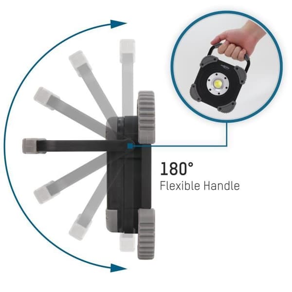 ANSMANN LED-platsstrålkastare med batteri 2000 lumen & 20W - IP64 Robust LED-strålkastare