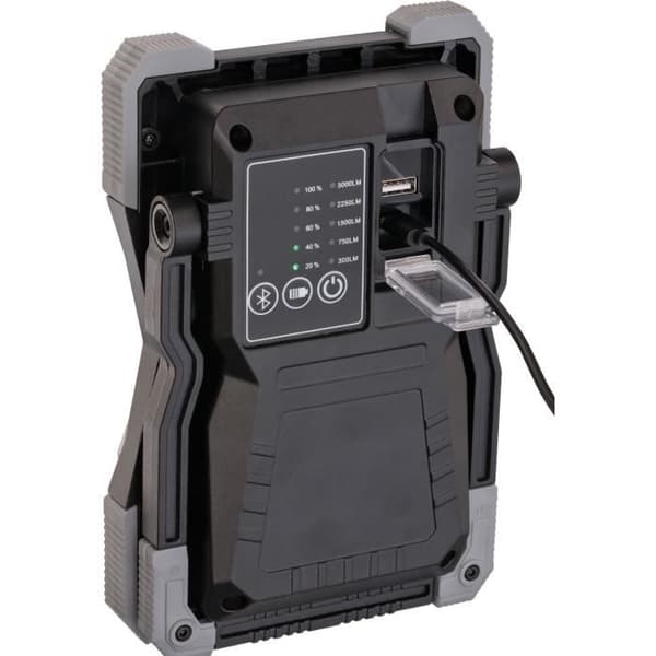 Brennenstuhl RUFUS 3010 MA LED bärbar spotlight / LED arbetslampa med Bluetooth-högtalare 3000 lumen
