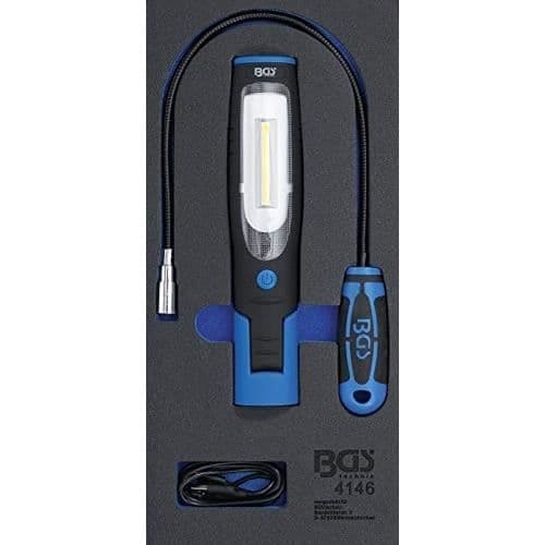 Verkstadslampa - BGS - 4146 - Kraftig magnet - 400 lumen - Uppladdningsbar Li-ion