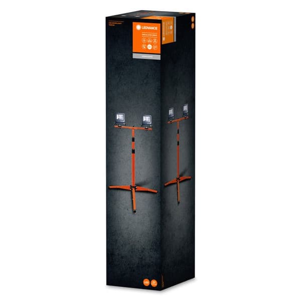 LED byggprojektor med OSRAM stativ - 2x20W=3400lm - Kallvit