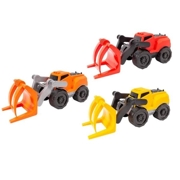 Maskin Grävmaskin - Solid - 8577 - Färg Röd - Mobila Gafflar - Byggleksak