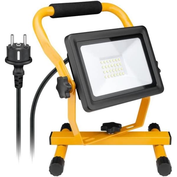 LED byggprojektor - GOOBAY - Med stativ - 50W - Gul och svart