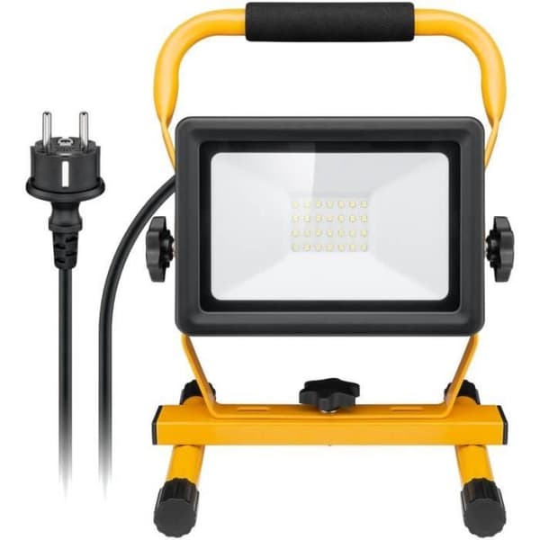 LED byggprojektor - GOOBAY - Med stativ - 50W - Gul och svart