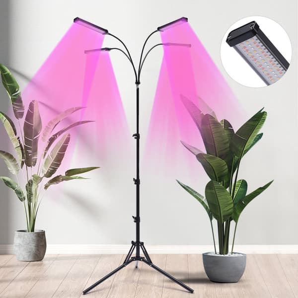 LED Växtlampa, Justerbart Stativ med Fjärrkontroll, Effektiv 30W Växtbelysning,svart, LED -chip, Eu
