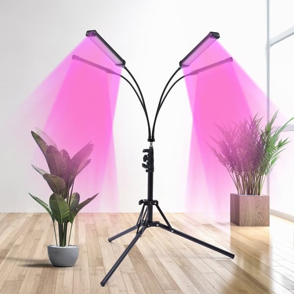 LED Växtlampa, Justerbart Stativ med Fjärrkontroll, Effektiv 30W Växtbelysning,svart, LED -chip, Eu