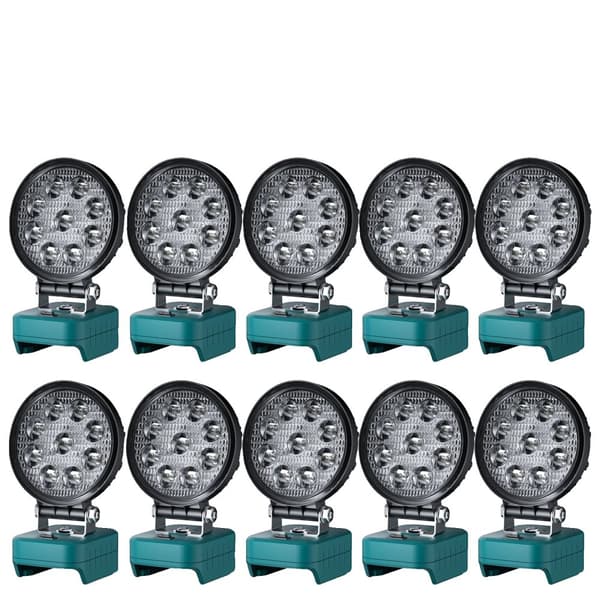 27W LED Työvalo, 2000 Lumenia, Yhteensopiva Erilaisten Akkujen Kanssa,10 kpl työvaloa