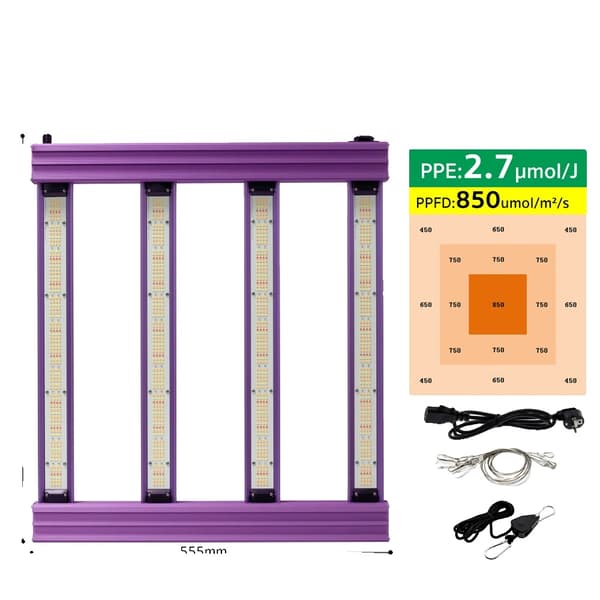 Fuldspektret LED vækstlys, 200W/300W effekt, knap til dæmpning,200W