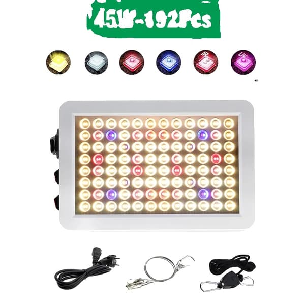 LED-växtljus, Fullspektrum, Dubbelströmbrytare, 45W, EU-kontakt
