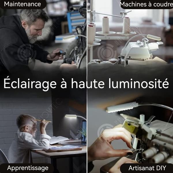 INN Lampa LED 30 ljuspärlor 2W kabel på 1,4m lång med magnetisk bas lampa för symaskin industriell symaskin