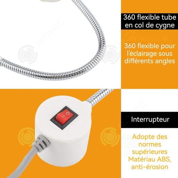 INN Lampa LED 30 ljuspärlor 2W kabel på 1,4m lång med magnetisk bas lampa för symaskin industriell symaskin