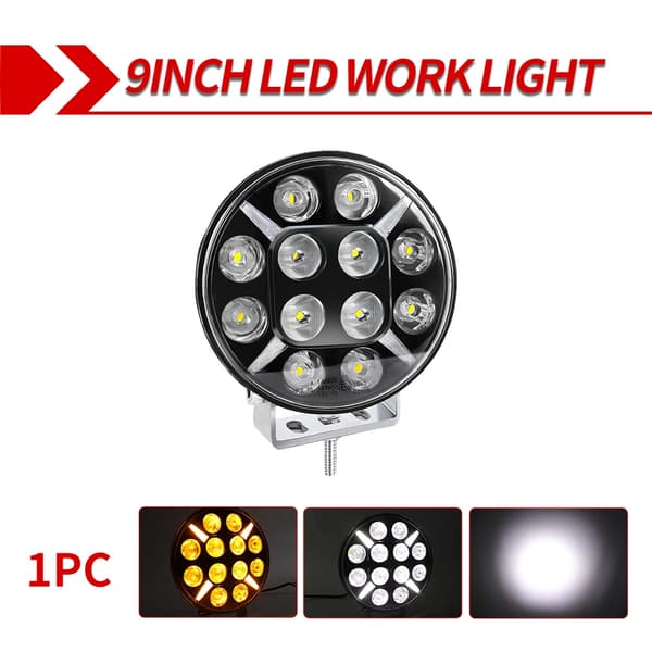 LED Arbejdslampe, 7 tommer eller 9 tommer, 120W LED Effekt, IP68 Vandtæt,1PC 9inch Blinkende