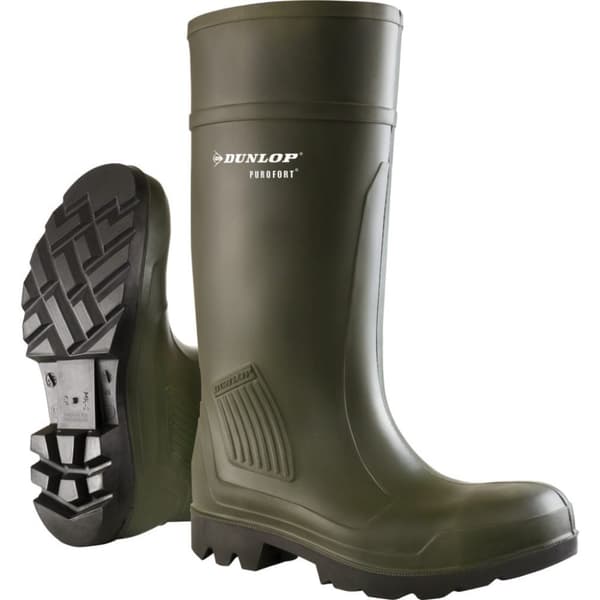 Dunlop D460933 Purofort PRO Non-Safety / Mens Boots / Plain Rubber Wellingtons Green 42 EUR