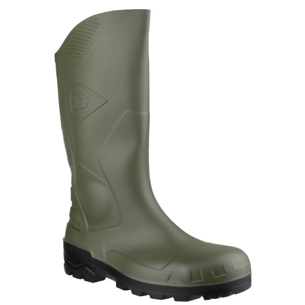 Dunlop Devon Unisex Green Safety Wellington Boots Green/Black 44 EUR