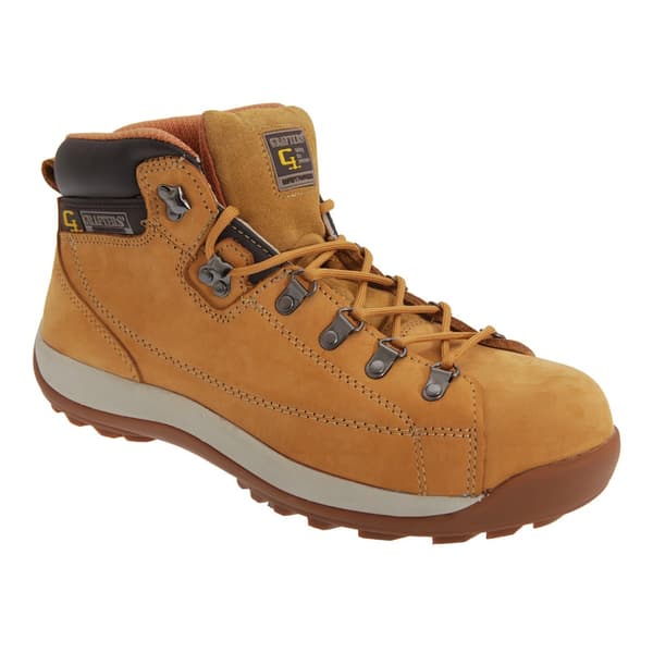 Grafters Mens Lace To Toe Modern Safety Toe Cap Ankle Boots Honey 48 EUR