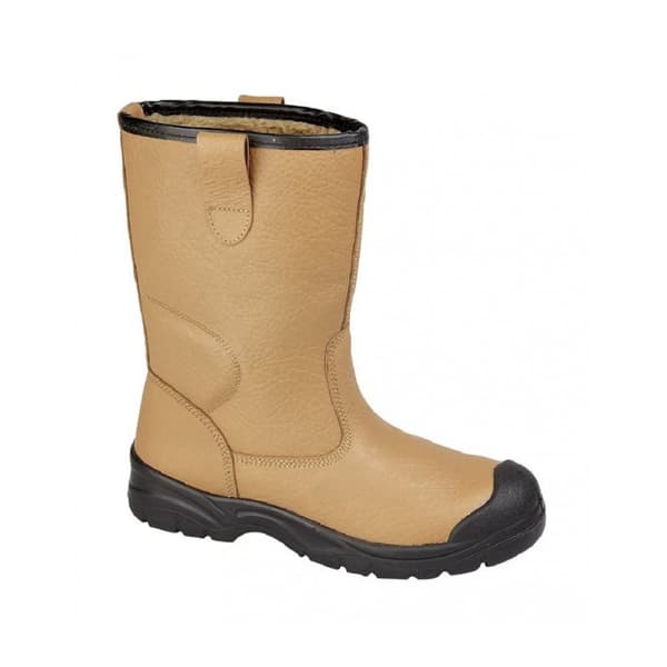 Grafters Mens Scuff Toe Cap Safety Leather Rigger Boots Tan 10 UK
