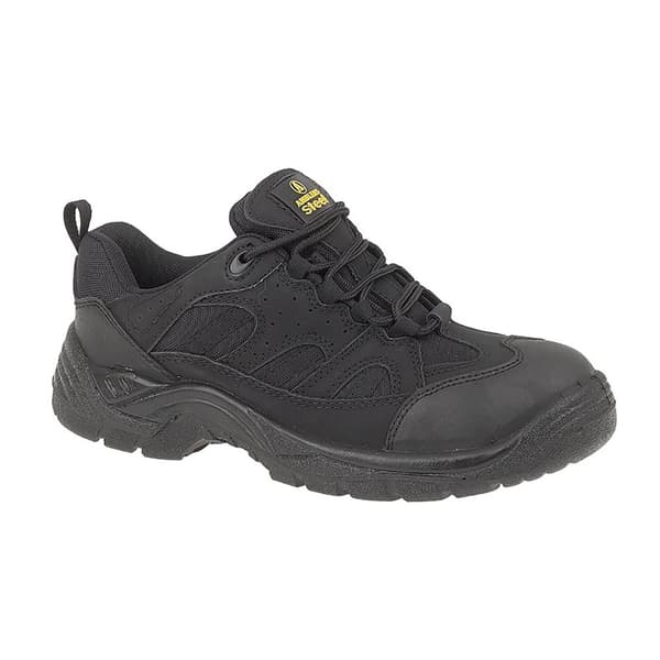 Amblers Steel Unisex FS214 Black Safety Trainer / Mens Womens Shoes Black 6 UK