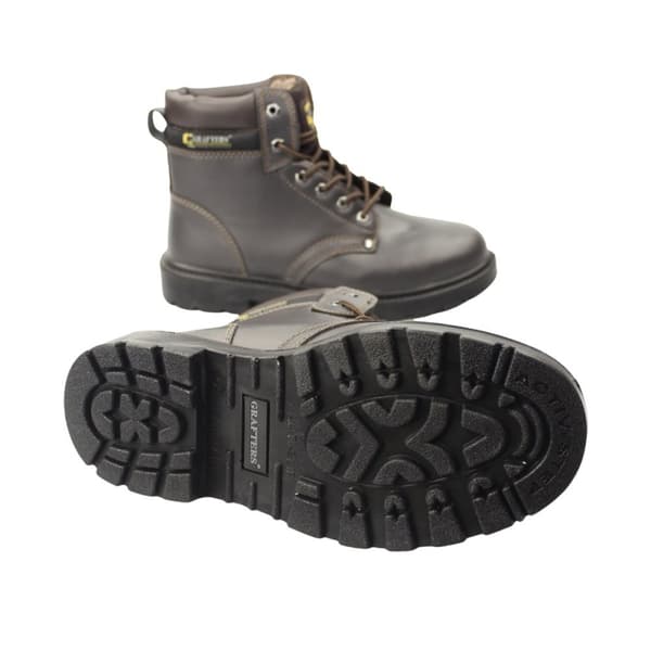 Grafters Mens Apprentice 6 Eye Safety Toe Cap Boots