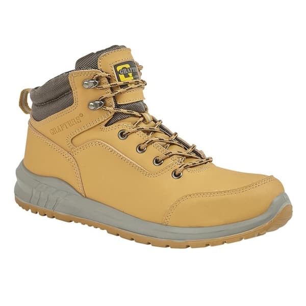Grafters Herre Action Nubuck sikkerhed ankelstøvler Honey 9 UK